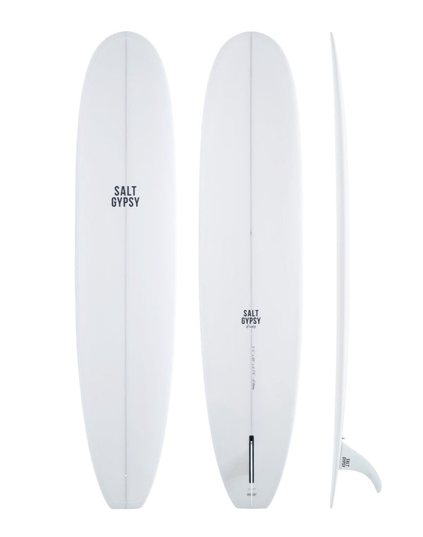 Salt Gypsy Surfboards - Dusty white longboard